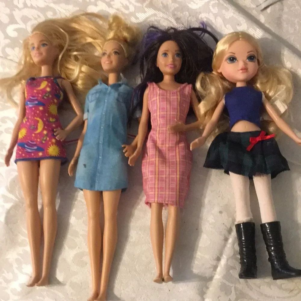Kids Fashion Dolls Set - Blonde, Blue, Pink, Multicolor